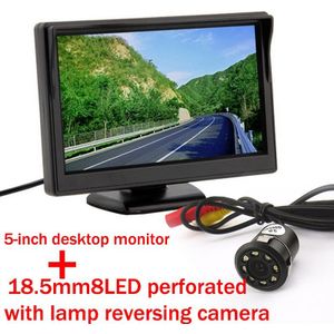 Plug-In Achter Cam Bus/Auto 18.5Mm Led Met Lamp Hd Desktop 12-24V Omkeren camera Parking Monitor Nachtzicht 5 Inch Tft-scherm