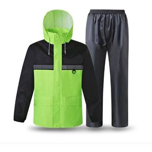 Hi Vis Reflecterende Veiligheid Regen Jas Regenkleding Broek Oxford Stof Werkkleding Multi-pocket Verkeersveiligheid Jas