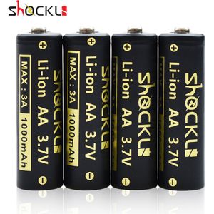 Shockli 14500 1000mAh 3.7V li-ion oplaadbare Batterijen AA Batterij Lithium Cell voor Led Zaklamp Koplampen Speelgoed