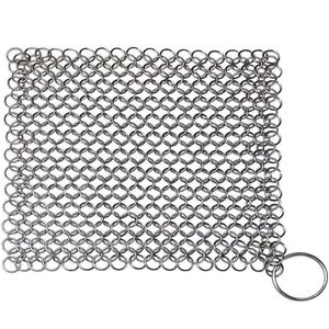 8 ""X 6"" Roestvrij Staal Gietijzer Cleaner 316L Chainmail Scrubber Voor Gietijzeren Pan Pre-Gekruid pan Nederlandse Ovens Wafelijzer Pannen