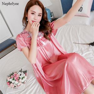 Vrouwen Night Dress Lange Nachthemden Vrouwen Casual Korte Mouw Nachtkleding Vrouwelijke Losse Nachtkleding Homewear Femme SLP120