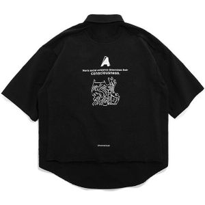 Inflatie Heren Shirts Met Zwart Wit Kleur Oversize Loose Fit Mannen Shirt Streetwear Hip Hop Heren Korte Mouw Shirts 2003S20