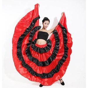 Vrouwen Ballroom Flamenco Dans Rok Rode Spaanse Kostuum Stierengevecht Festival Danser Zigeuner Rokken Dames Show Slijtage