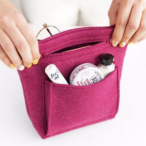 Insert Toilettas Vrouwen Vilt Travel Organizer Handtas Portemonnee Grote Opslag Pouch Make-Up Cases Cosmetische Tas Schoonheid Vrouwelijke Tote