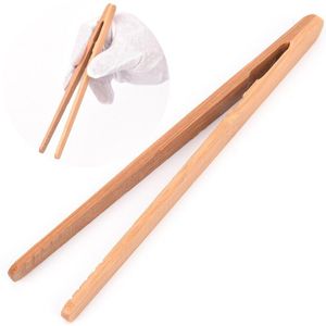 1Pcs Thee Pincet Bacon Thee Gebruiksvoorwerp Suiker Bamboe Salade Tang Kongfu Thee Houten Clip Voedsel Toast 18Cm