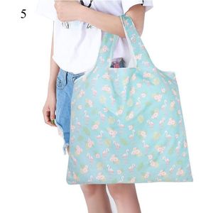 Polyester Opvouwbare Tas Opslag Boodschappentassen Winkelen Ananas Eco Bag Shopping Pouch Herbruikbare Handig Snap Zakken Flamingo