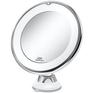 Make-Up Spiegel Met 10X Lichten Led Vanity Spiegels Roterende Cosmetische Spiegels 10X Vergrootglas Spiegels Licht Espejo