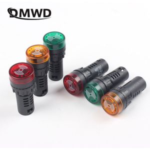 1 Pc 12V 24V 220V 22 Mm Flash Signaal Kleurrijke AD16-22SM Rode Led Actieve Zoemer alarm Indicator Rood Groen Geel