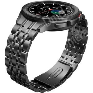 Armband Riem Accessoires Voor Samsung Galaxy Horloge 4 Klassieke 46Mm 42Mm Wrist Band Gebogen End Metalen Geen Gaten roestvrij Stalen Band