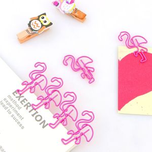 10/Lot Mooie Roze Flamingo Bladwijzer Planner Paperclip Metalen Materiaal Bladwijzers Voor Boek Briefpapier Scholen Kantoorbenodigdheden