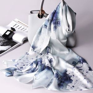 100% Echte Zijde Sjaal Vrouwen Zijde Sjaals En Wraps Voor Dames Luxe Print Foulard Femme Pure Natuurlijke Zijde sjaals
