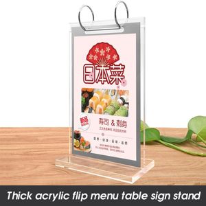 150*100Mm A6 Acryl Tafel Display Stand Restaurant Menu Papier Poster Kalender Teken Houder Stand Met Flip Frame pocket