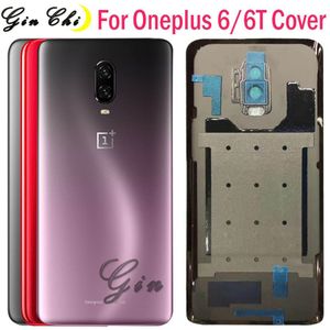 Originele Glas Voor Oneplus 6T Terug Batterij Cover Deur Achter Glas Voor Oneplus 6 Batterij Cover 1 + 6T Behuizing Case Met Camera Lens