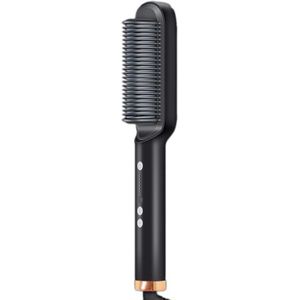 Ptc Verwarming Haar Krultang Borstel Elektrische Kam Curler Baard Eu Plug