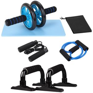 Gym Fitness Apparatuur Spier Trainer Wiel Roller Kit Abdominale Roller Push Up Bar Springtouw Workout Crossfit Sport Home Gym