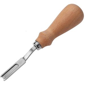 Lederen Rand Beveler Trimmen Rand Lederen Diy Rvs Crafting Tool Met Houten Handvat