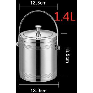 304 1L/1.4L/2L Rvs Ijsemmer Draagbare Dubbele Wand Geïsoleerd Met Deksel Hotel Champagne Whisky Drank bier Gereedschap