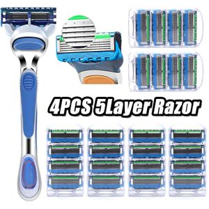 4 Stuks Mannen Veiligheid Scheermesjes Gezichtsverzorging Handleiding Scheren Blades Cassette