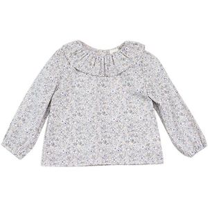 Baby Shirts voor Meisjes Bladerdeeg Mouw Blouse Peuter Baby Meisjes Tops Baby Meisjes Solid Bloem Kraag Shirts