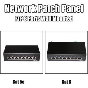 8 Poorten Ftp Cat 6 Shield Netwerk Patch Panel Muur Gemonteerd 1U Hoogte Fluke Doorgegeven Voor Rj 45 Plug, keystone Jack, Netwerk Kabels