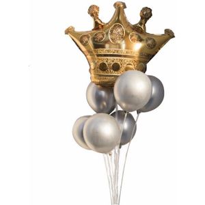 1 gouden Kroon Ballon Ronde Latex Ballon Verjaardagsfeestje Kinderen Dag Bruiloft En Engagement Scene Arrangement