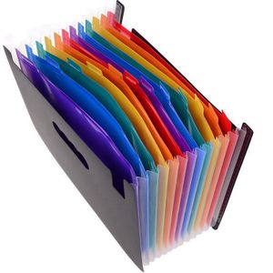 12 Zakken Uitbreiden Bestanden Map/A4 Expandable File Organizer/Draagbare Accordeon Bestandsmap/Hoge Capaciteit Multicolour Stand