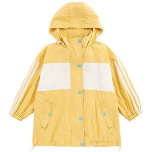 Autumn Children Hooded Windbreaker Jacket & Coats Baby Big Girls Hooded Patchwork Clothing For Teenager Kids Trench Coats