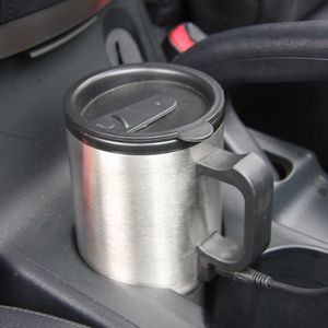 12V 450ml Rvs Auto Verwarmde Cup Elektronische Thermische Mok Isolatie Zilver