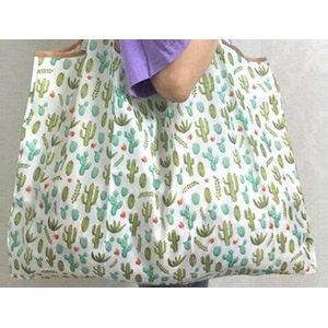 Phander Opvouwbare Recycle Boodschappentas Groot Formaat Eco Folding Herbruikbare Shopping Tote Cartoon Print Folding Pouch Grote Tote Lady