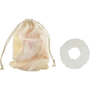 Make-Up Remover Pads 12Pcs Herbruikbare Bamboevezel Wasbare Rondes Pads Up Verwijderen Wattenschijfje Gezichtsreiniging Pad Met Zak