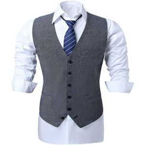 Grijs Tweed Vest Slanke mannen Pak Vest Custom Mouwloos Vest mannen Bruiloft Heren Vest Bestman