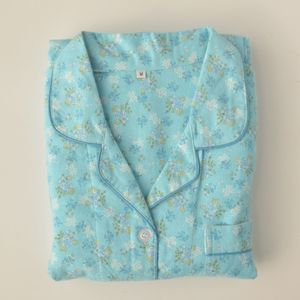 Lente En Herfst Vrouwen Pyjama Set Katoen Fleece Geborsteld Home Service Lente Japanse Bloemen Katoen Fabriek Directe Verkoop