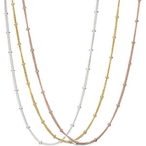 3 Soorten Kleine Kralen Gebaseerd Lange Ketting Kettingen Voor Vrouwen Mode Zilveren 925 Sieraden Rose Gouden & Gouden Glans Vrouwen kettingen