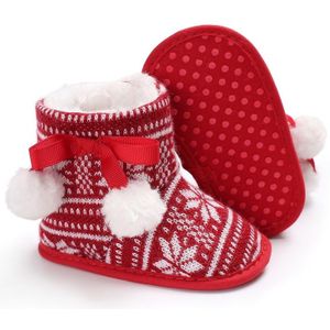 Warm Winter Baby Snowboots Eerste Wandelaars Mode Plus Kasjmier Rode Esdoorn Baby Laarzen Prewalker Kerstmis Peuter Schoenen