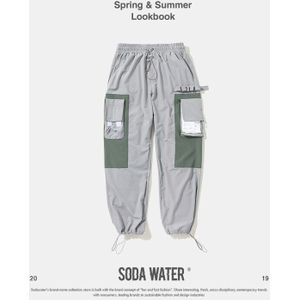 SODA WATER Mode Hip Hop Cargo Broek Streetwear Mannen Sweatpant Harem Broek Multi Pocket Casual Broek Voor Mannen kleding 81162 W