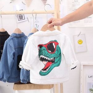 Jongens Denim Jassen Jas Bovenkleding Herfst Stijl Kinderen Kleding Cartoon Jas Kinderen Dinosaurus Gedrukt Kleding Jas