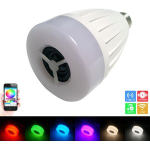 E27 Smart Kleurrijke Lamp AC100-240V RGBW Draadloze LED Muziek Lamp Audio Speakers Lamp Dimbare met APP Controle Wifi