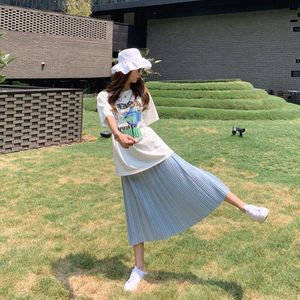 Zomer Casual Gedrukt Katoen Linnen Moederschap Rokken Geplooide Losse Elastische Taille Buik Kleding Voor Zwangere Vrouwen Zwangerschap