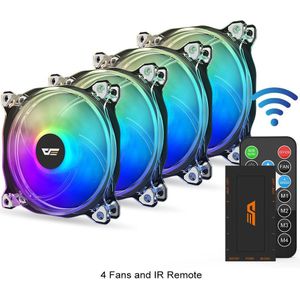 Darkflash PC Case Fan Computer 120mm Fan Clear Frame Rustig + Remote Computer Cooling CPU Cooler ASUS AURA SYNC RGB Case Fan CF8