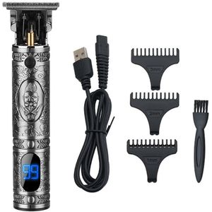 Elektrische Tondeuse Lcd Display Tondeuse Draagbare Draadloze T9 Metalen Haar Scheerapparaat Usb Opladen Tondeuses Voor Man