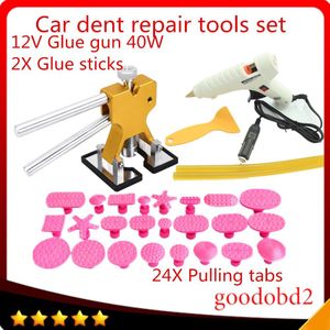 Auto Gereedschap Verveloos Dent Repair Tool Voor Auto Dent Removal Tools Set 24x Lijm Puller Lijmpistool Handgereedschap Set + 12V 40W