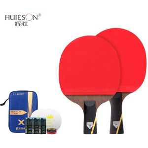 Huieson 6 Ster Tafeltennis Racket Set Carbon Ping Pong Racket Blade Padel Bat Inclusief Cover Tafeltennis Ballen Accessoires