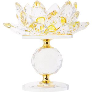 Crystal Boeddhistische Lotus Grote Theelichtje Kaars Houder Boter Licht Lampvoet