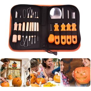 13Pcs Halloween Pompoen Carving Gereedschap Jack-o-Lantaarns Professionele Pompoen Snijden Messen Gereedschap Kit Met Opbergtas ^ 1