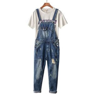 Mens Jarretel Bib Cargo Broek Zakken Mannen Hip Hip Denim Jumpsuit Mannen Plus Size Ripped Jeans Overalls rompertjes 5XL