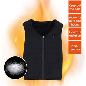 Verwarming Vest USB Opladen Verwarming Vest Intelligente Elektrische Verwarming Vest Verwarming Kleding Dompelpompen Zwarte Zijde Floss XXXL