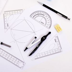 Deli Math Set Opstellen Set Kompas Cirkel Tekening Sjabloon Gradenboog Math Art Wiskunde Pleinen Mathematische Geometrie Kompas