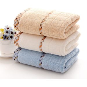 3 Pcs 35*75 Cm Effen Katoenen Handdoeken, Plaid Decoratieve Gezicht Badkamer Handdoeken, bulk Prijs Top Badstof Handdoeken