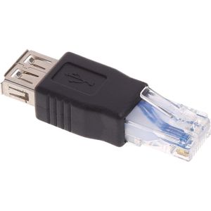 Usb Type A Female Naar RJ45 Mannelijke Ethernet Lan Netwerk Router Socket Plug Adapter K1KF