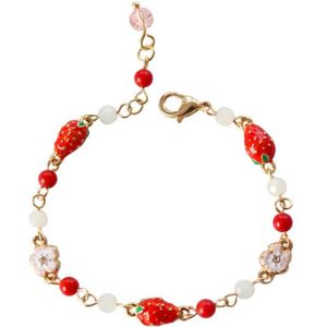 Mori Meisje Aardbei Bloem Armband Verse Meisje Mooie Sieraden Vrienden D395